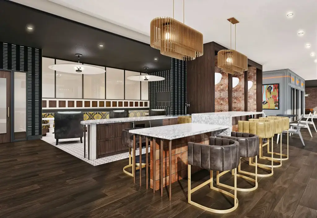 the marlow luxury apartments denver lounge bar dining